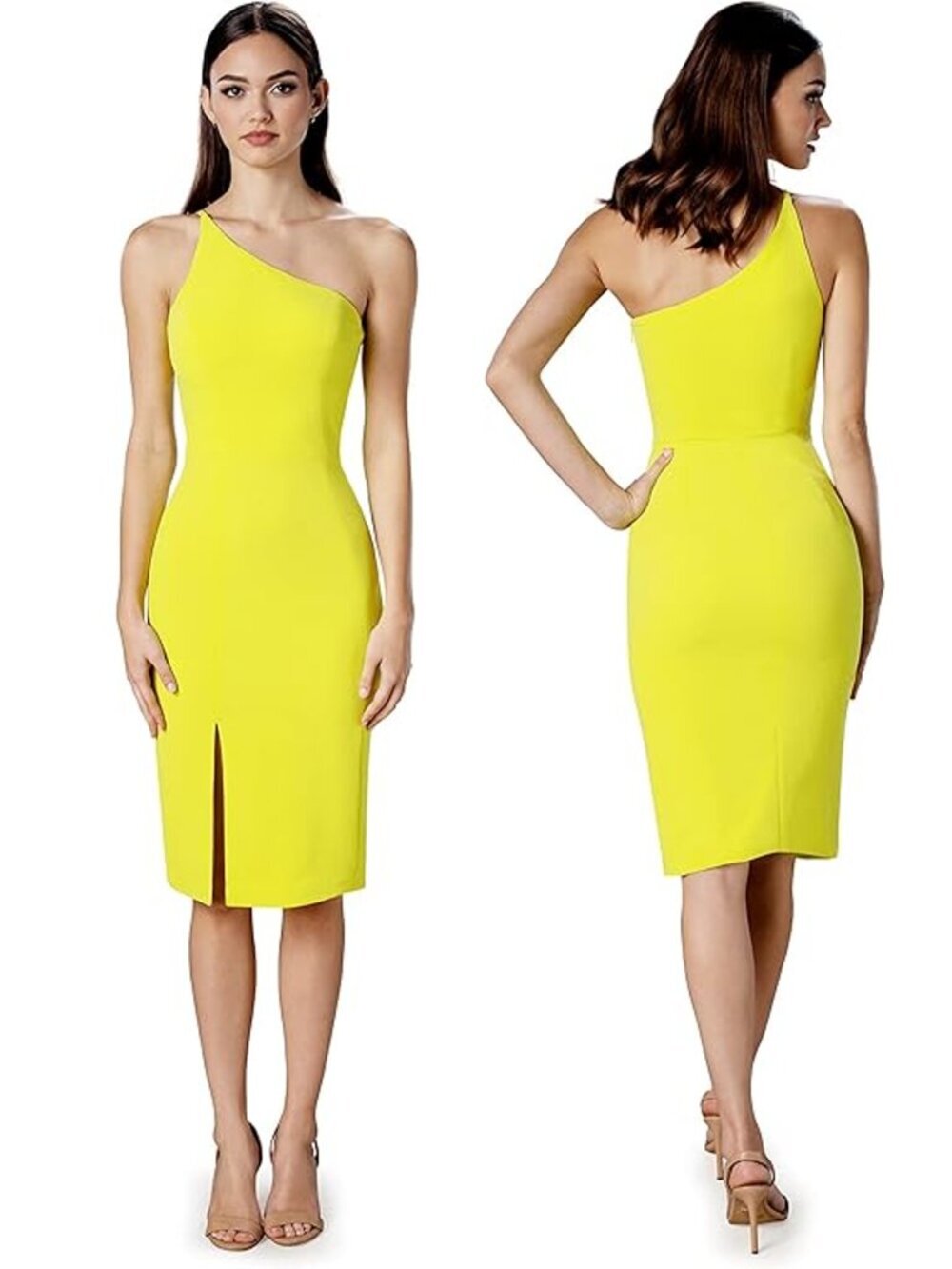 New Dress the Population Alexandra Bodycon Midi Dress In Lemongrass Size XS